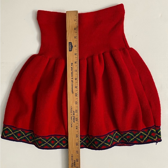 Vintage Jet Set Cool Kids clothes, red Knit Sweater skirt, Large 14, made in USA - Picture 2 of 7